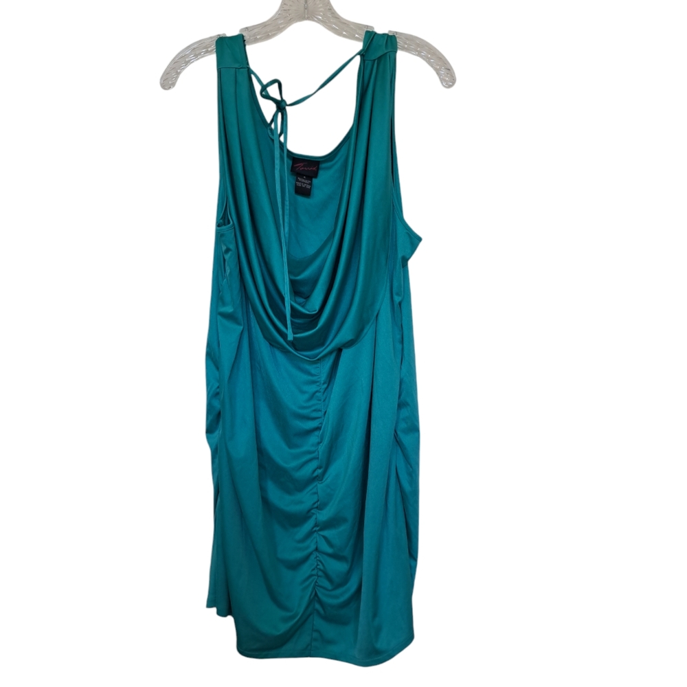 #074 Torrid 4 Teal Ruched Dress